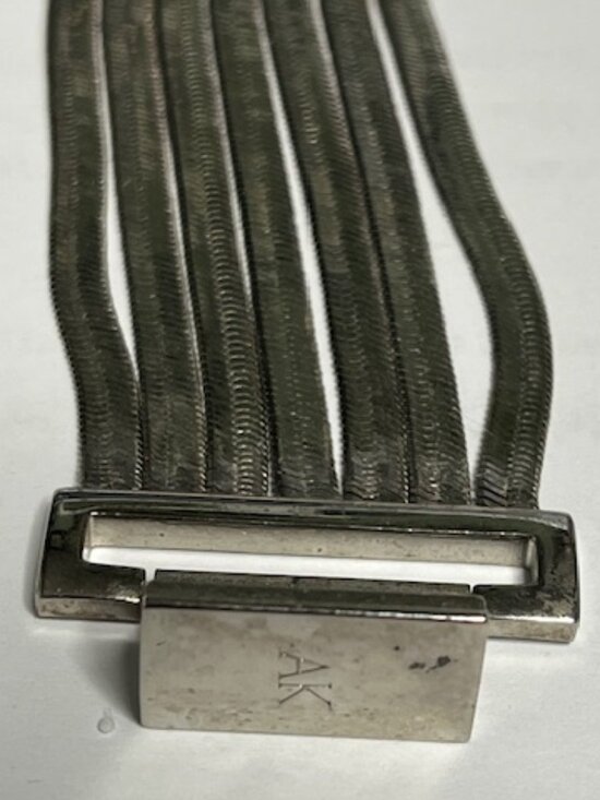 VTG Silver-Tone Anne Klein Herringbone Multi-Strand Mesh Bracelet Watch Stylish main image 5